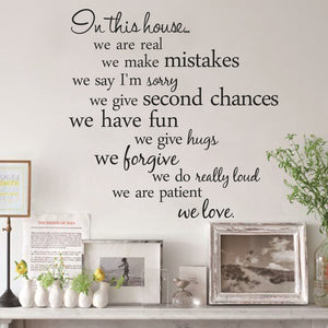 60X56CM,House,English,Letter,Proverbs,Stickers,Decoration