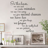 60X56CM,House,English,Letter,Proverbs,Stickers,Decoration
