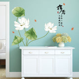 Miico,SK9338,Lotus,Painting,Stickers,Living,Bathroom,Decorative,Sticker