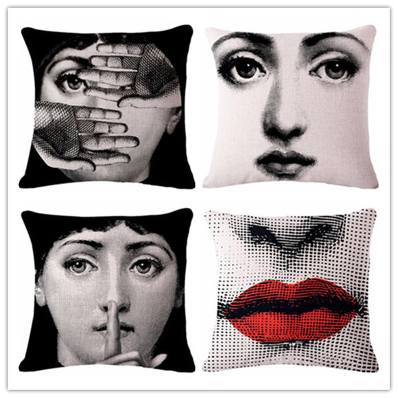 Decorative,Polished,Pillow,Cartoon,Fornasetti,Cushion,Cover,Decoration