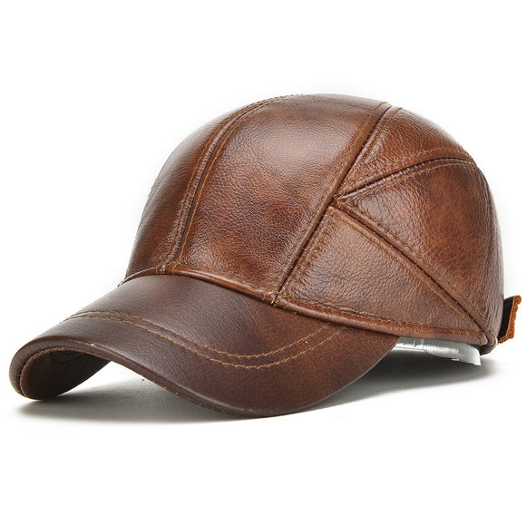 Collrown,Winter,Genuine,Leather,Baseball,Earflap,Muffs,Windproof,Outdoor,Trucker