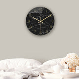 Loskii,CC010,Creative,Marble,Pattern,Clock,Clock,Quartz,Clock,Office,Decorations