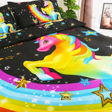 Bedding,Animal,Unicorn,Printing,Quilt,Cover,Pillowcase,Queen