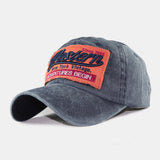 Cotton,Washed,Embroidery,Letter,Pattern,Patch,Solid,Color,Casual,Baseball