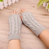 Women,Winter,Warmer,Gloves,Thick,Crochet,Knitting,Fingerless,Gloves