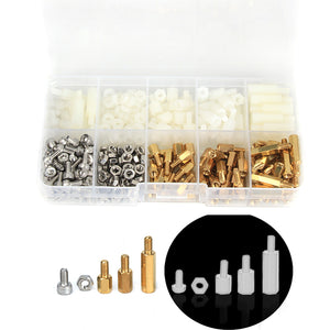 Suleve,M3BH8,360Pcs,Brass,Nylon,Column,Standoff,Support,Spacer,Pillar,Screw,Assortment,Board