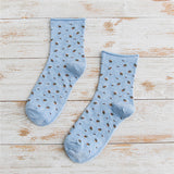 Women,Cotton,Floral,Middle,Socks,Fashion,Causal,Short,Socks