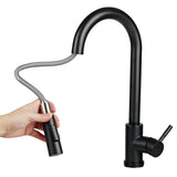 Stainless,Steel,Black,Mixing,Kitchen,Faucet,Retractable,Multifunctional,Universal