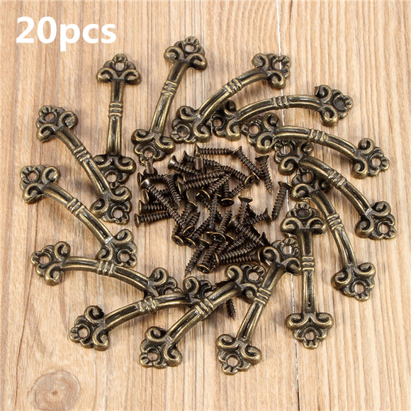 20pcs,4.8x1.5cm,Cabinet,Handles,Knobs,Bronze,Charm,Connectors,Screws