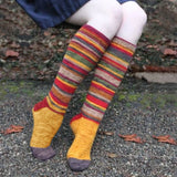 Women,Cotton,Color,Stripe,Pattern,Casual,Fashion,Halloween,Christmas,Socks,Stockings