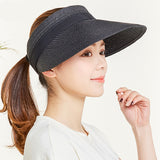 Women,Summer,Bowknot,Bucket,Removable,Sunshade,Outdoor,Straw