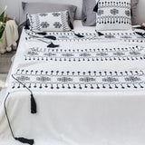 Cotton,Tassels,Blanket,Snowflakes,Cover,Blanket,Decor,Cover,Shawl.