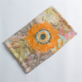 Women,Noble,Linen,Lightweight,Sunflower,Abstract,Painting,Scarf,Summer,Breathable,Flower,Shawl