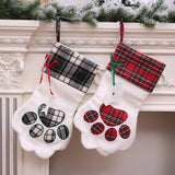 Loskii,Christmas,Socks,Plaid,Stockings,Sacks,Hanging,Gifts,Christmas,Party,Decorations