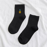 Women,Cotton,Pineapple,Embroidery,Middle,Socks,Breathable,Short,Sports,Socks