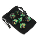 Polyhedral,Color,Dices,Black,Green