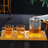 750ml,Clear,Glass,Teapot,Stainless,Infuser,Steeping,Flower