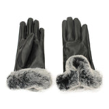 Women,Ladies,Rabbit,Artificial,Leather,Screen,Touch,Windproof,Gloves,Dacron,Linen,Mittens