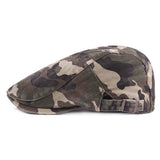 Washed,Cotton,Camouflage,Beret,Newsboy,Buckle,Adjustable,Outdoors,Sunshade,Forward