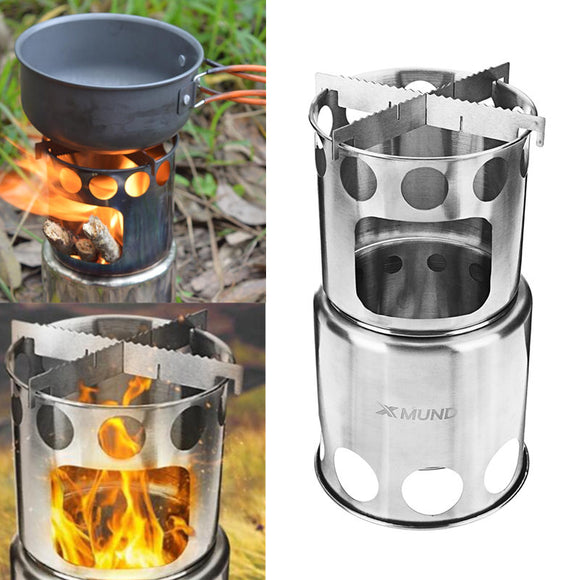IPRee,Cooking,Stove,Portable,Stainless,Steel,Burning,Stove,Backpacking,Hiking,Picnic
