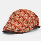 Collrown,Contrast,Color,Stripe,Pattern,Casual,Youth,Winter,Knitted,Forward,Beret