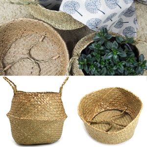 Rattan,Belly,Storage,Baskets,Laundry,Holder,Plants,Flower,Decor