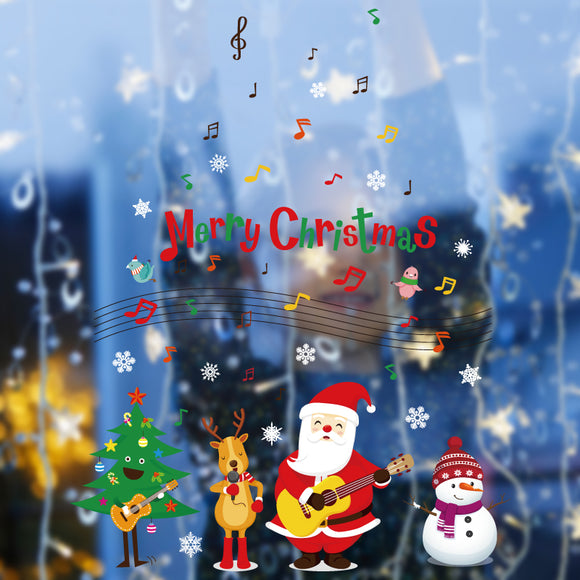 Miico,SK9247,Merry,Christmas,Cartoon,Sticker,Removable,Christmas,Party,Decoration