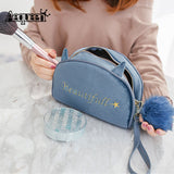 Cosmetic,Large,Capacity,Velvet,Travel,Portable,Simple,Storage