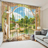 Panel,Printed,Landscape,Window,Curtain,Bedroom,Valance,Divider,Sheer,Curtains