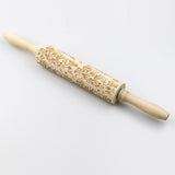Merry,Christmas,Flower,Pattern,Wooden,Print,Rolling,Christmas,Decorations,Decor,Dessert,Tools