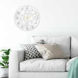 Loskii,CC014,Creative,Marble,Pattern,Clock,Clock,Quartz,Clock,Office,Decorations