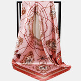 Women,Imitation,Carriage,Chain,Pattern,Elegant,Square,Scarf,Shawl