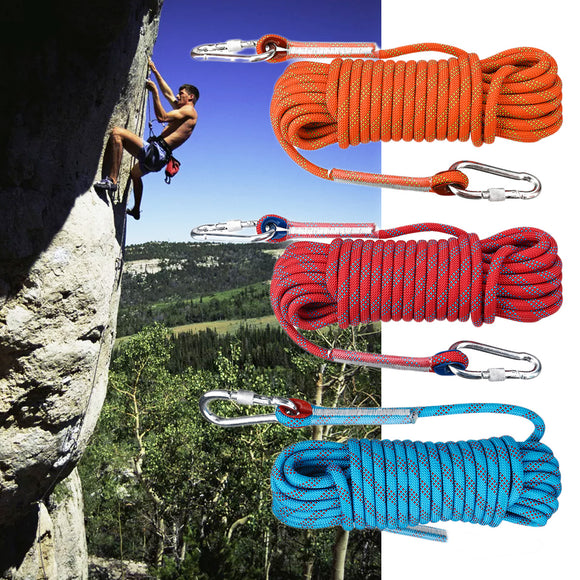 15mx10mm,Double,Buckle,Climbing,Outdoor,Sports,Mountaineering,Climbing,Downhill,Safety