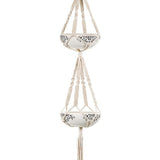Double,Layer,Handmade,Cotton,Flower,Hanging,Basket,Flower,Hanger,Ropes,Garden,Decoration