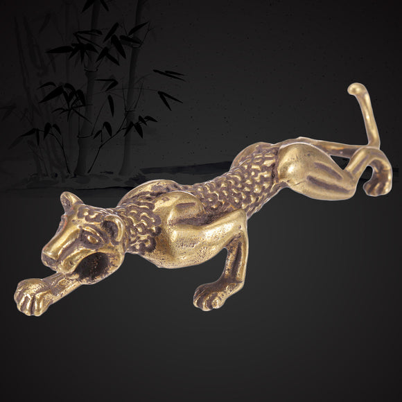 Chinese,Antique,Collection,Asian,Brass,leopard,Exquisite,Holder,Statue,Decorations