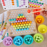 Early,Learning,Educational,Montessori,Color,Sorting,Wooden,Hands,Brain