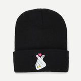 Unisex,Embroidered,Heart,Beanie,Turban