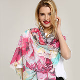 Women,Noble,Linen,Lightweight,Sunflower,Abstract,Painting,Scarf,Summer,Breathable,Flower,Shawl