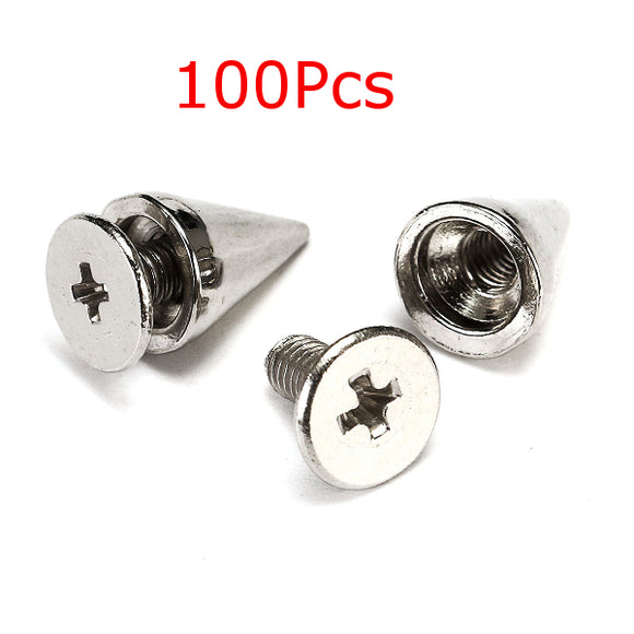 100PCS,Silver,Metal,Studs,Spikes,Spots,Rivet,10*7mm