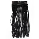 Women,Fringe,Black,Leather,Belts,Rivet,Tassels,Buckle