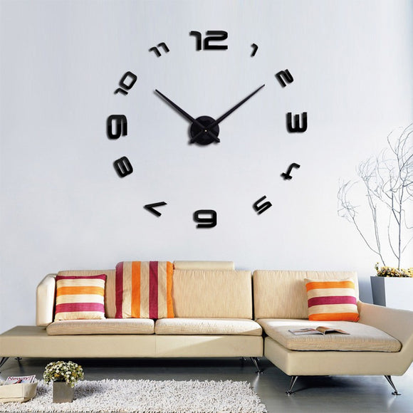 Large,Clock,Decor,Mirror,Sticker,Decorative,Clock