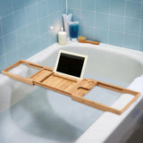 Bathtub,Caddy,Bamboo,Holder,Bathroom,Glass,Reading,Stand