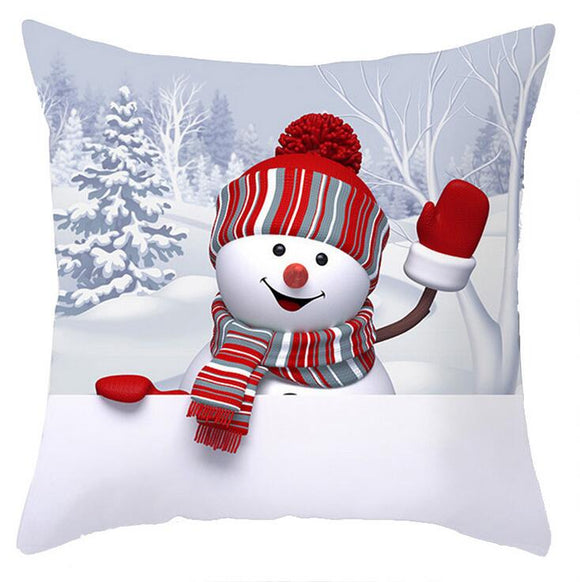 Christmas,snowman,series,Polyester,Peachskin,Pillowcases,Cushion,Cover,Christmas,Decor