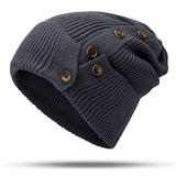 Women,Winter,Button,Beanie,Thicken,Windproof,Earmuffs,Skull