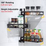 Jiexing,Layers,Rotating,Spice,Adjustable,Height,Kitchen