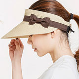 Women,Summer,Bowknot,Bucket,Removable,Sunshade,Outdoor,Straw