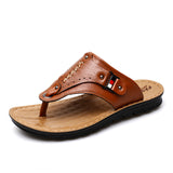 Leather,Flops,Thick,Bottom,Comfortable,Beach,Immersed,Seawater,Durable,Sandals