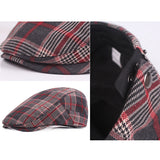 Plaid,Cotton,Beret,Casual,Buckle,Adjustable,Gentleman,Sport,Cabbie