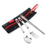 Portable,Outdoor,Camping,Picnic,Stainless,Steel,Spoon,Chopsticks,Tableware