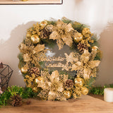 Luxury,Golden,Christmas,Party,Window,Artificial,Wreath,Decorations